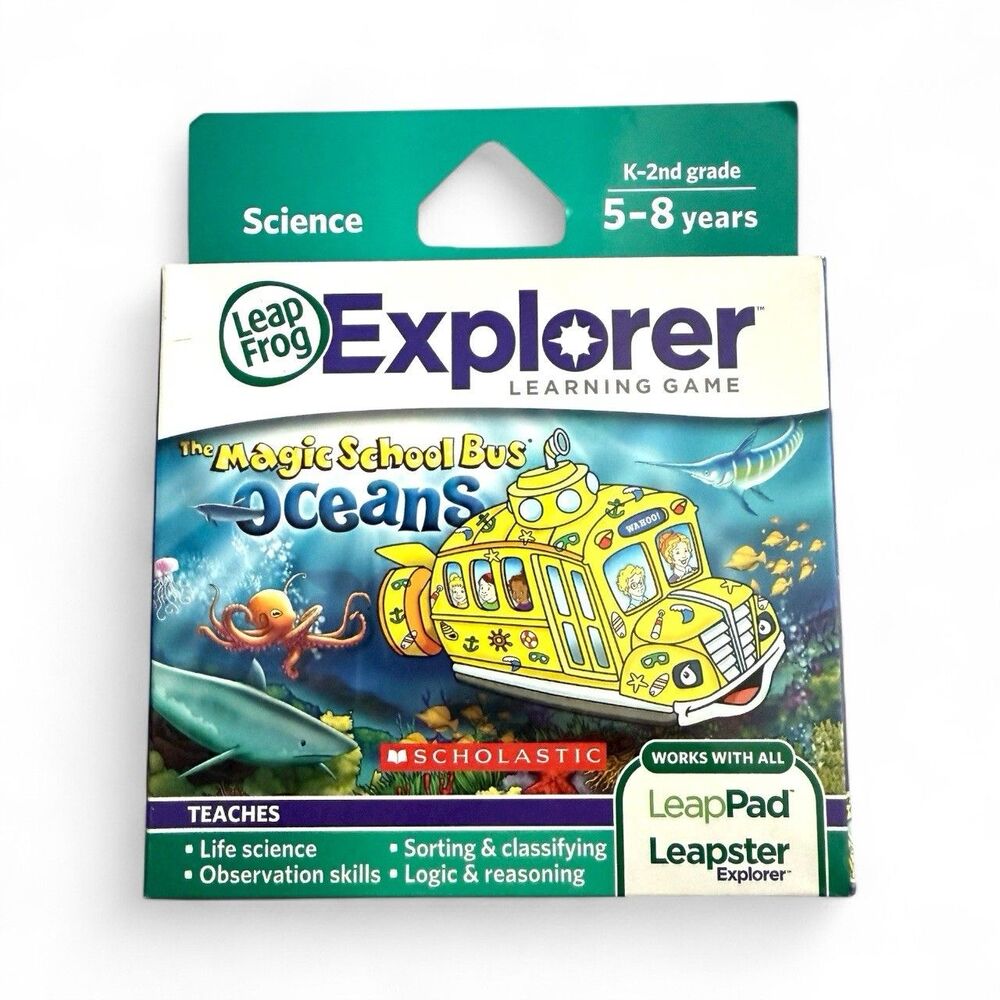 NEW LeapFrog Explorer Learning Game Magic School Bus Oceans Ages 5-8 Years K-2nd